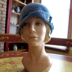 Felted Wool, Cut Metal Dual-Button Hat