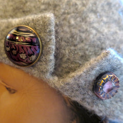 Felted Wool, Vintage Dual-Button Hat