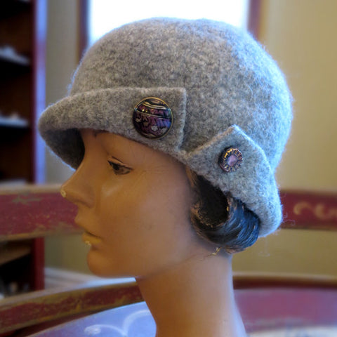 Felted Wool, Vintage Dual-Button Hat