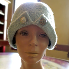 Felted Wool, Demure Dual-Button Hat
