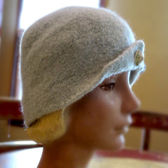 Felted Wool, Demure Dual-Button Hat